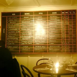 Pint Shop Beer Menu